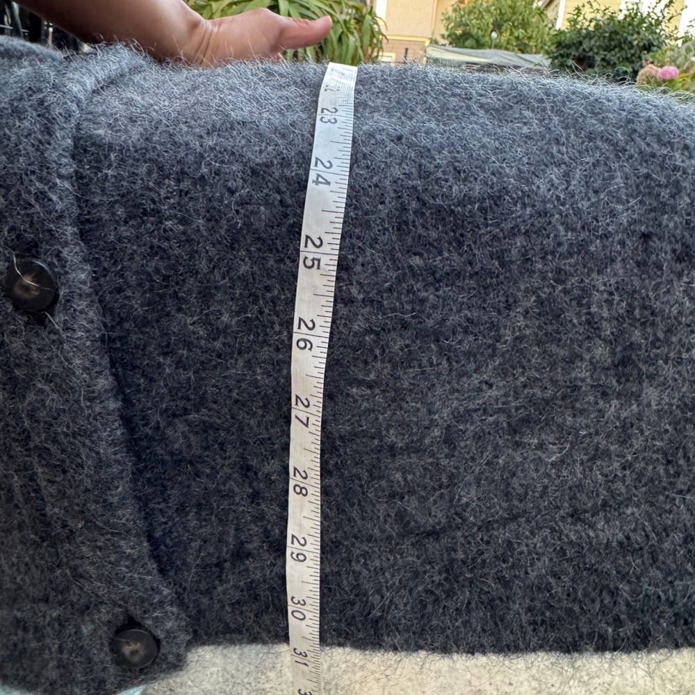 Sezane Cardigan XS Oversized Grey Kid Mohair Wool Button Sweater Coat Pockets - Picture 8 of 16